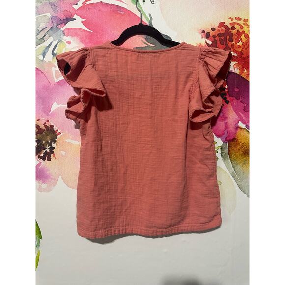 dip - Pink Flutter Sleeve Shirt - Size Small - Picture 2 of 5